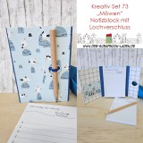 Kreativ Set 73 "Möwen" - Notizblock mit Lochversch Kreativ Set 73 "Möwen" - Notizblock mit Lochversch